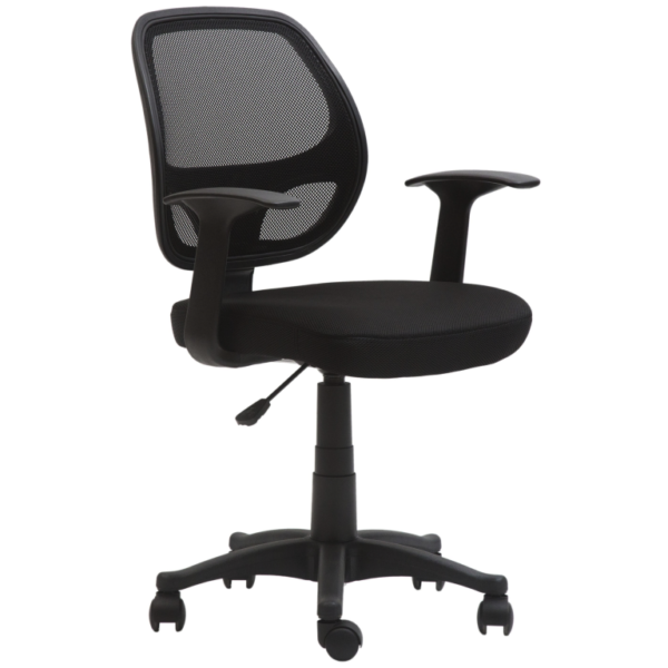 Silla operativa Génova ergonómica con respaldo de malla y brazos fijos en oficina moderna”