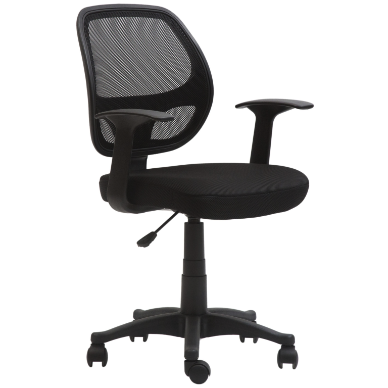 Silla operativa Génova ergonómica con respaldo de malla y brazos fijos en oficina moderna”