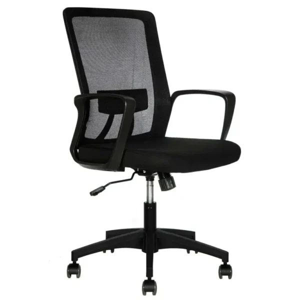 Silla Operativa Happy ergonómica con respaldo de malla y apoyo lumbar en oficina moderna
