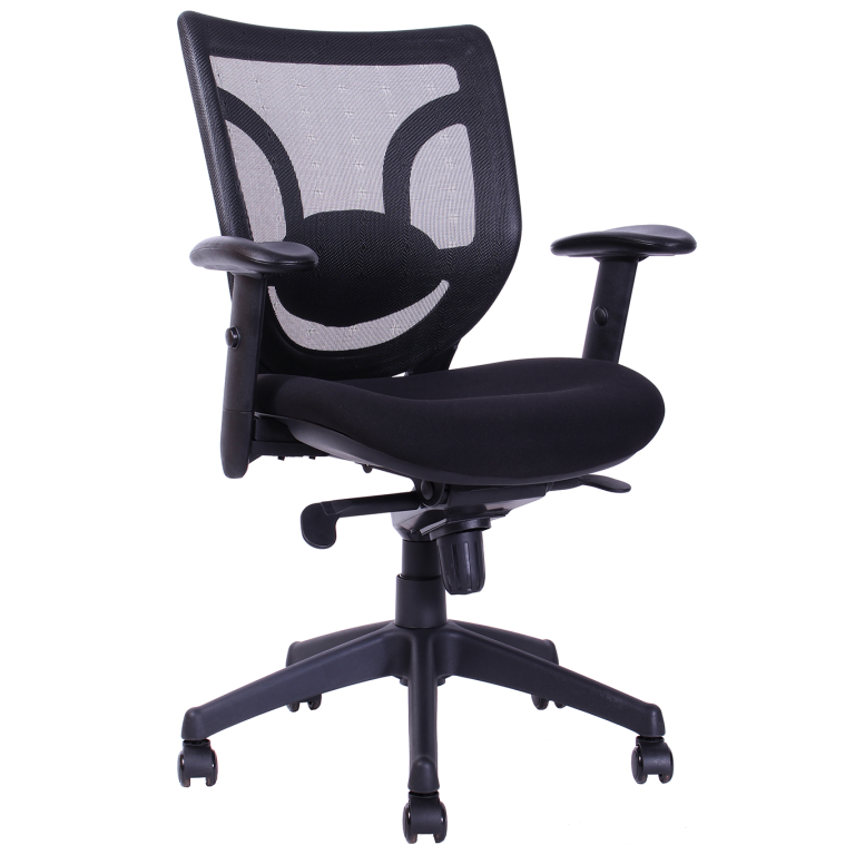 Silla Ejecutiva Black ergonómica con respaldo y asiento de malla y soporte lumbar ajustable