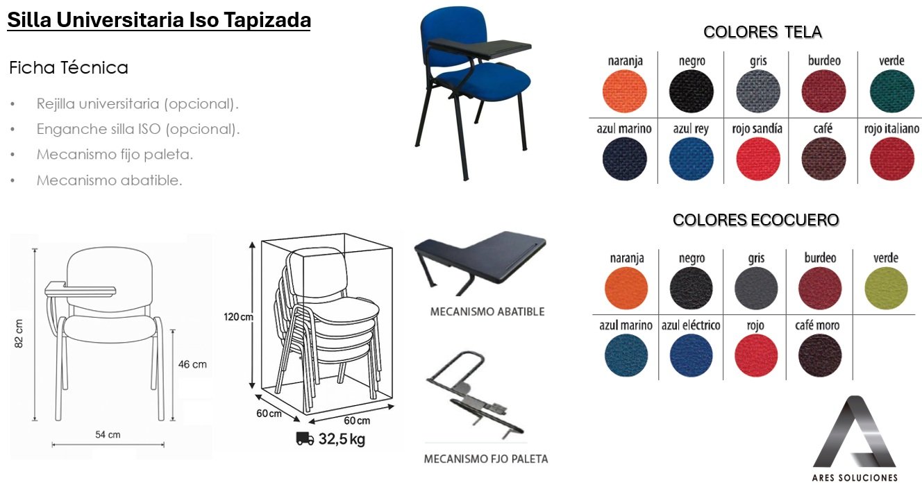 Silla Universitaria Iso Tapizada - Imagen 4