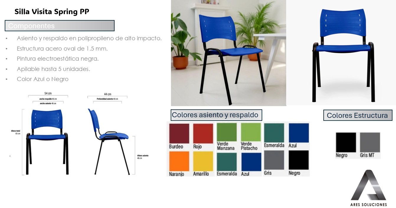 Silla Visita Spring Polipropileno - Imagen 5
