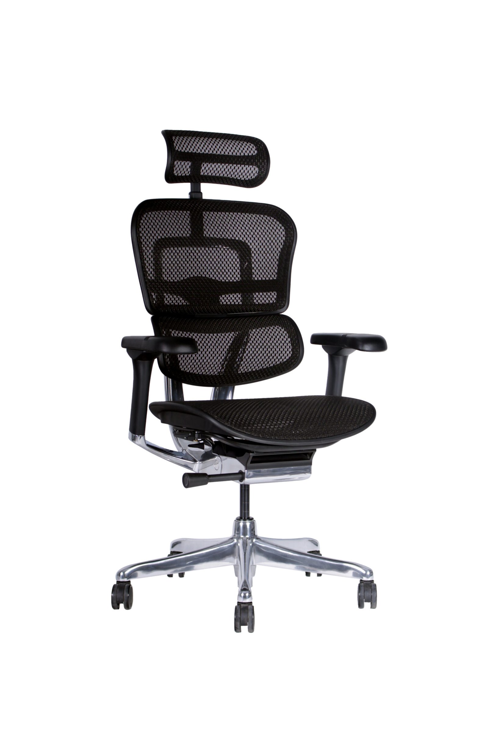 Ergohuman Elite Malla vista diagonal – silla gerencial ergonómica con respaldo en malla y apoyabrazos ajustables.