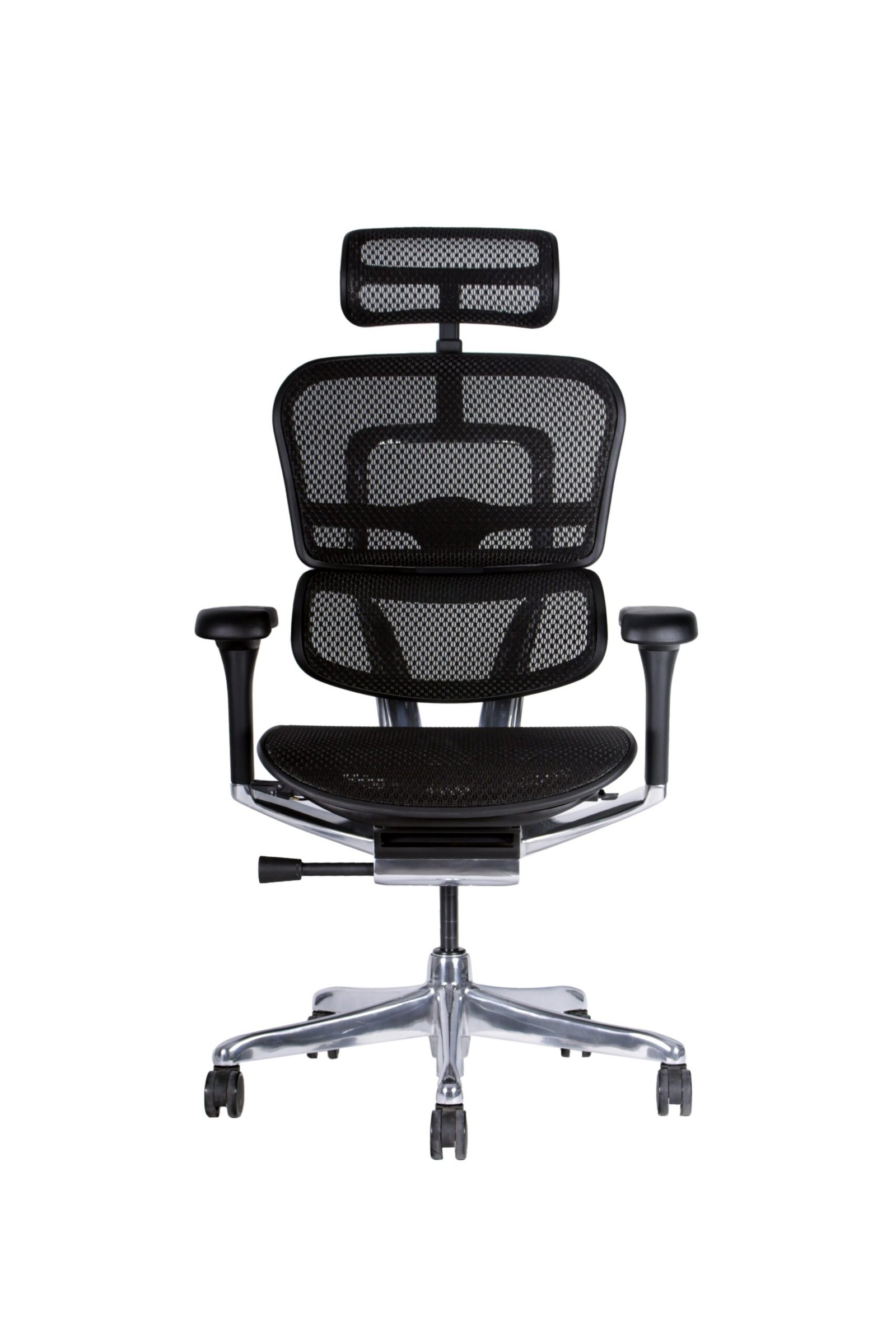 Silla ergonómica gerencial Ergohuman Elite Malla vista frontal – diseño moderno y ergonómico.