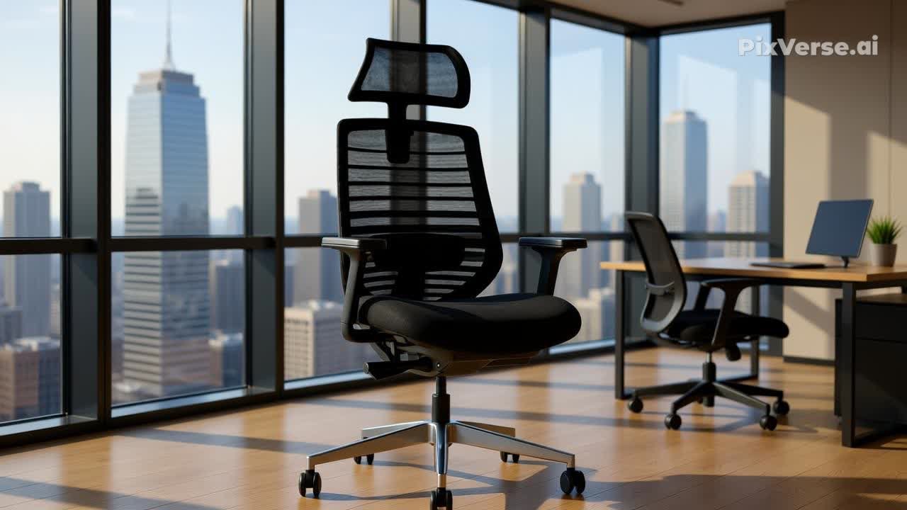 Silla Gerencial Monet vista lateral con mecanismo syncrodinámico y apoyo lumbar