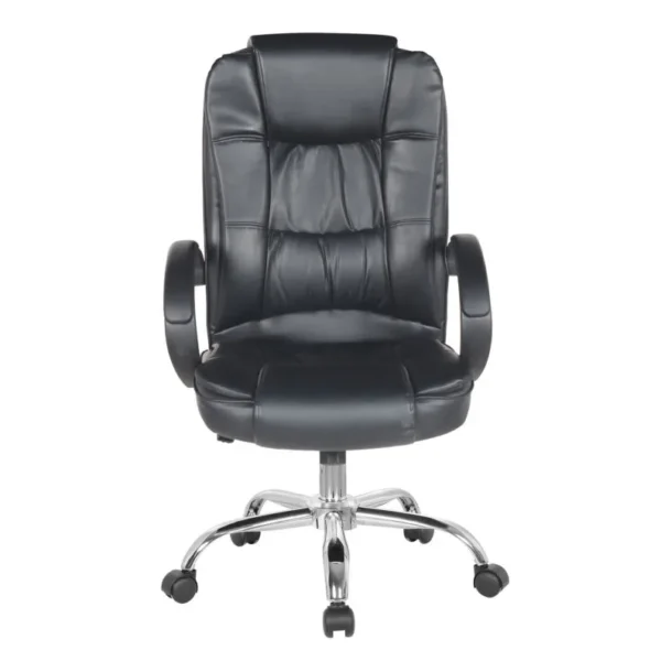 Silla Gerencial Adriatic Reloaded New vista de frente en eco cuero negro